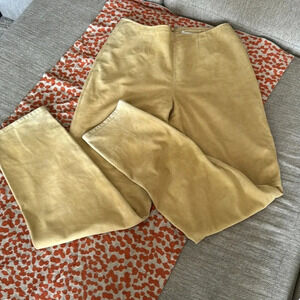 Vintage suede leather high waisted pants by Emanuel ungaro size 10 EDGY FEMININE